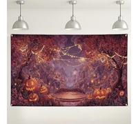 Sfondo di zucca di Halloween, decorazioni autunnali per feste di fiaba, sfondo fotografico spettrale per interni ed esterni, per feste di Halloween, 180 x 109 cm