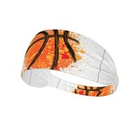 Sfondo dipinto astratto arancione di basket,Fascia elastica per capelli multiuso unisex, fascia antisudore sportiva