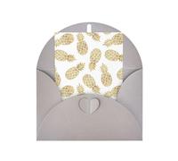 Sfondo dorato con ananas stampa verticale carta bianca auguri di ringraziamento per te (Thinking Of You biglietto di compleanno)