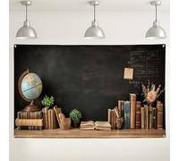 Sfondo educativo a lavagna, stile vintage, decorazione da parete per aule e aree di studio, decorazioni rustiche per ambienti di apprendimento interni, 180 x 109 cm