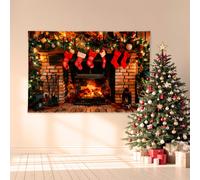 Sfondo Festivo Di Natale Con Camino Accogliente - 6ft X 4ft