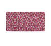 Sfondo festivo stampato con teschio e foglie verdi con occhielli angolari, vivace cartello da appendere per feste notturne