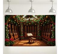 Sfondo floreale per studio di chitarra, decorazione floreale rustica vintage per fotografia, sfondo romantico per interni/esterni per eventi, forniture per cabine per feste primaverili ed estive, 180