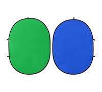 Sfondo fotografico 2 in 1, ovale, 200 x 150 cm, verde e blu per fotografia professionale, controllo della luce, sfondo di alta qualità per studio e casa