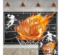 Sfondo fotografico a tema basket per compleanno, campo da basket, sport, per adolescenti e ragazzi, decorazione per feste di buon compleanno, decorazione per torte e tavoli (180 x 120 cm)