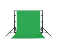 Sfondo fotografico Chroma Key con supporto | Sfondo con schermo verde per streaming live e videoconferenze | Altezza regolabile (dimensioni: 3x3 m/9,8x9,8 piedi)