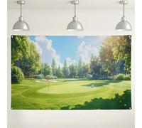 Sfondo fotografico con campo da golf, sfondo verde lussureggiante con scena naturale, perfetto per eventi sportivi, riunioni all'aperto e celebrazioni primaverili, 180 x 109 cm