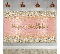 Sfondo fotografico con diamanti brillanti Bokeh rosa e oro a pois glitterati per donne e ragazze Lady Sweet Party Decorazioni per foto (18,5 x 15,8 cm)