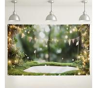 Sfondo fotografico con foresta incantata e golf, decorazioni per feste naturalistiche da favola, sfondo fotografico per interni ed esterni, per compleanni dei bambini e celebrazioni primaverili, 180 x