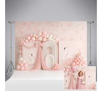 Sfondo fotografico con palloncini rosa a tema cigno e compleanno di Kate 8x8ft/2.5x2.5m ideale per feste di compleanno per bambine baby shower cake smash feste a tema principessa studio