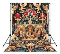 Sfondo fotografico con tasca per bastone, pieghevole, ideale per compleanni, matrimoni, feste, 1,5 x 2,1 m, motivo: Sfinge egiziana