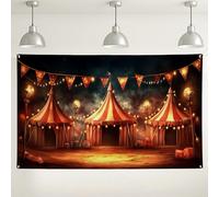 Sfondo fotografico con tenda da circo, decorazioni colorate per feste a tema carnevale, sfondo per eventi interni ed esterni, per compleanni, festival e celebrazioni, 180 x 109 cm