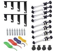 Sfondo fotografico da parete con sistema a rulli con 4 rulli di supporto, supporto manuale per sfondo fotografico, include 2 ganci quadruplici, 8 barre di espansione, 4 catene, per riprese dal vivo in
