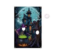 Sfondo Fotografico di Halloween Horror Night da 6x4 Piedi con Motivo di Streghe Spaventose per Accessori Fotografici per Feste