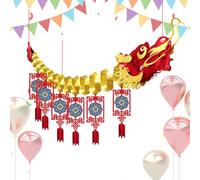 Sfondo fotografico per il Capodanno cinese, decorazioni per il Capodanno lunare | Set di decorazioni per l'anno del drago Banner del festival di primavera drago creativo 2024,Banner creativo di bu