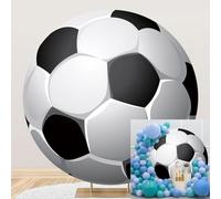 Sfondo fotografico rotondo con pallone da calcio Ttincceer 200cm tema di gioco del pallone da calcio 3D sfondi per la copertina banner per feste di compleanno di ragazzi e ragazze