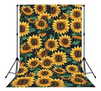Sfondo fotografico stampato girasole, panno in poliestere resistente alle rughe, tende video studio ritratto