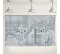 Sfondo geometrico da parete con linee audaci, motivo astratto moderno per decorazioni per feste, elegante sfondo fotografico per interni ed esterni, per eventi, 180 x 109 cm