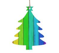 Sfondo in legno colorato arcobaleno decorazioni natalizie 6 pezzi set di ornamenti natalizi in legno adatto per appendere pareti e caminetti