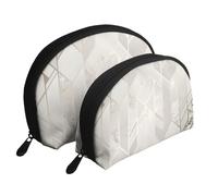 Sfondo in marmo oro rosa, Borsa per trucco a conchiglia Portamonete da donna Borsa da toilette piccola Borsa per cosmetici 2 pezzi