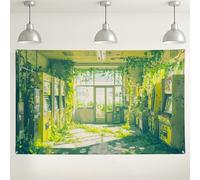 Sfondo lussureggiante con distributori automatici di verde, decorazione della giungla urbana ispirata alla natura, per fotografie di eventi, scena vintage in stile arcade, perfetto per incontri