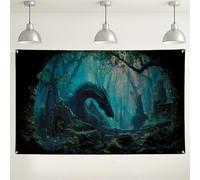 Sfondo mistico della foresta di draghi, decorazioni per feste, sfondo fotografico per interni ed esterni, sfondo fotografico per eventi, 180 x 109 cm