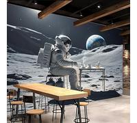 Sfondo Murale Xxl 300x210cm Astronauta Luna carta da parati tessuto non tessuto Universo Fantasy Decorazione 3D su tela pittorica, senza interruzioni, per la parete principale della casa