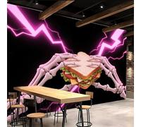 Sfondo Murale Xxl 300x210cm Burger Gotico carta da parati tessuto non tessuto Stile Scuro Decorazione 3D su tela pittorica, senza interruzioni, per la parete principale della casa