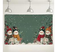 Sfondo natalizio con pupazzo di neve, decorazioni natalizie per feste natalizie, carino sfondo fotografico per interni ed esterni, per celebrazioni natalizie, 180 x 109 cm