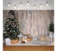 Sfondo natalizio rustico in legno per fotografia, 1,8 x 1,5 m, albero di Natale, sfondo invernale per bambini, neonati, vacanze, ritratto di famiglia