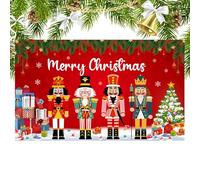 Sfondo natalizio, Schiaccianoci Natale Photo Banne 1,5 x 1,2 m - Sfondo fotografico, striscioni per porte del garage, forniture per la decorazione della famiglia, 1 corda per Capodanno invernale