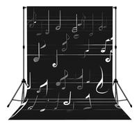 Sfondo nero con note musicali per servizi fotografici ritratti, studio fotografico e feste