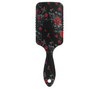 Sfondo nero con rose rosse che cadono lentamente spazzole antistatiche per capelli per le donne sottili Progettato massaggio del cuoio capelluto per capelli fini con manico ergonomico cepillo para