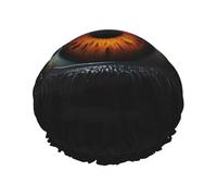 Sfondo nero puro Devil's Eye One Size La cuffia da doccia a doppio strato impedisce ai capelli di aggrovigliarsi durante la doccia e la cura della pelle.