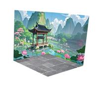 Sfondo organizzatore sfondo display per action figure decorative da tavolo casa delle bambole cortile modello 21,5 x 21,5 cm o 30 x 30 cm