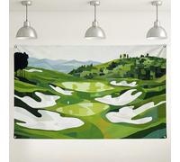 Sfondo paesaggistico con campo da golf, decorazione artistica astratta verde, ideale per eventi fotografici, forniture per feste a tema sportivo, 180 x 109 cm