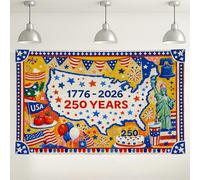 Sfondo patriottico per celebrazioni USA, decorazioni colorate per feste, sfondo natalizio rosso blu giallo per eventi del giorno dell'indipendenza 180 x 109 cm