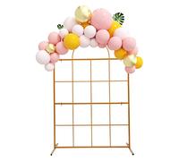 Sfondo per arco di matrimonio, in metallo dorato, con base stabile, 1,2 x 0,6 x 2 m, per feste di compleanno, addio al nubilato, baby shower, cerimonia