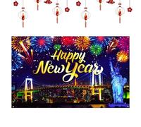 Sfondo per Capodanno, 100 x 150 cm, decorazione stagionale, 2D, sfondo da parete, per feste e , creatori di contenuti, decorazione per negozi
