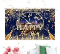 Sfondo per Capodanno, decorazione stagionale 2D, 100 x 150 cm | Sfondo da parete festivo per creatori di contenuti, riunioni di famiglia, eventi scolastici, piccole imprese