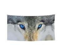 Sfondo per eventi con occhi azzurri con lupo bandiera da appendere per feste di compleanno festival raduni decorazione sfondo