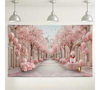 Sfondo per feste con fiori di pesco, decorazioni romantiche floreali dolci, sfondo fotografico per compleanni ed eventi di nozze, forniture per feste primaverili, 180 x 109 cm
