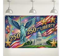 Sfondo per feste della libertà, decorazioni patriottiche colorate per feste, motivo a stelle, sfondo fotografico per interni ed esterni, per eventi del 4 luglio, 180 x 109 cm