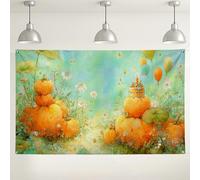 Sfondo per feste di compleanno con zucca, decorazione autunnale fantasiosa per feste per bambini, sfondo fotografico a tema raccolta autunnale, per eventi interni ed esterni, 180 x 109 cm