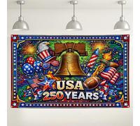 Sfondo per festeggiare i 250 anni degli Stati Uniti, decorazioni patriottiche colorate per il giorno dell'indipendenza, forniture per feste a tema stella rossa e blu, sfondo fotografico per interni ed