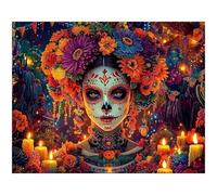 Sfondo per Fotografia del Dia De Los Muertos, Striscione del Giorno dei Morti, Decorazioni E Forniture per L'altare Domestico di Halloween, Festa Messicana con Teschi di Zucchero