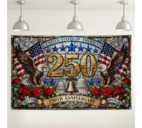 Sfondo per il 250° anniversario con bandiera americana, decorazioni patriottiche vintage per feste, sfondo fotografico per interni ed esterni, per celebrazioni, 180 x 109 cm