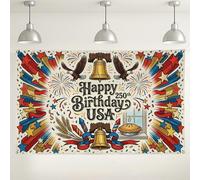 Sfondo per il 250° compleanno degli Stati Uniti, decorazioni colorate per celebrazione di stelle e aquila, sfondo patriottico per interni ed esterni, sfondo fotografico per eventi di festa, 180 x 109