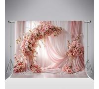 Sfondo per la Festa della Mamma di Kate 8x8ft/2.5x2.5m con tende di rose rosa tenue ideale per matrimoni compleanni donne in gravidanza feste e studi fotografici