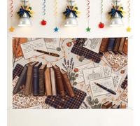 Sfondo per libri, vintage con note rustiche floreali autunnali marroni, sfondo fotografico per riunioni di famiglia, celebrazioni, servizio fotografico, 180 x 109 cm